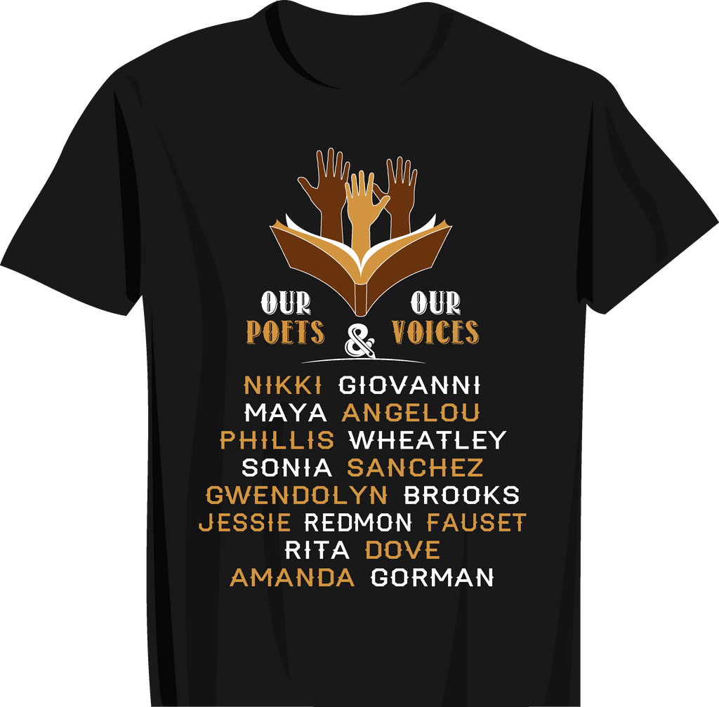 Our Poets/Our Voices T-Shirt - Sizes 2XL to 5XL