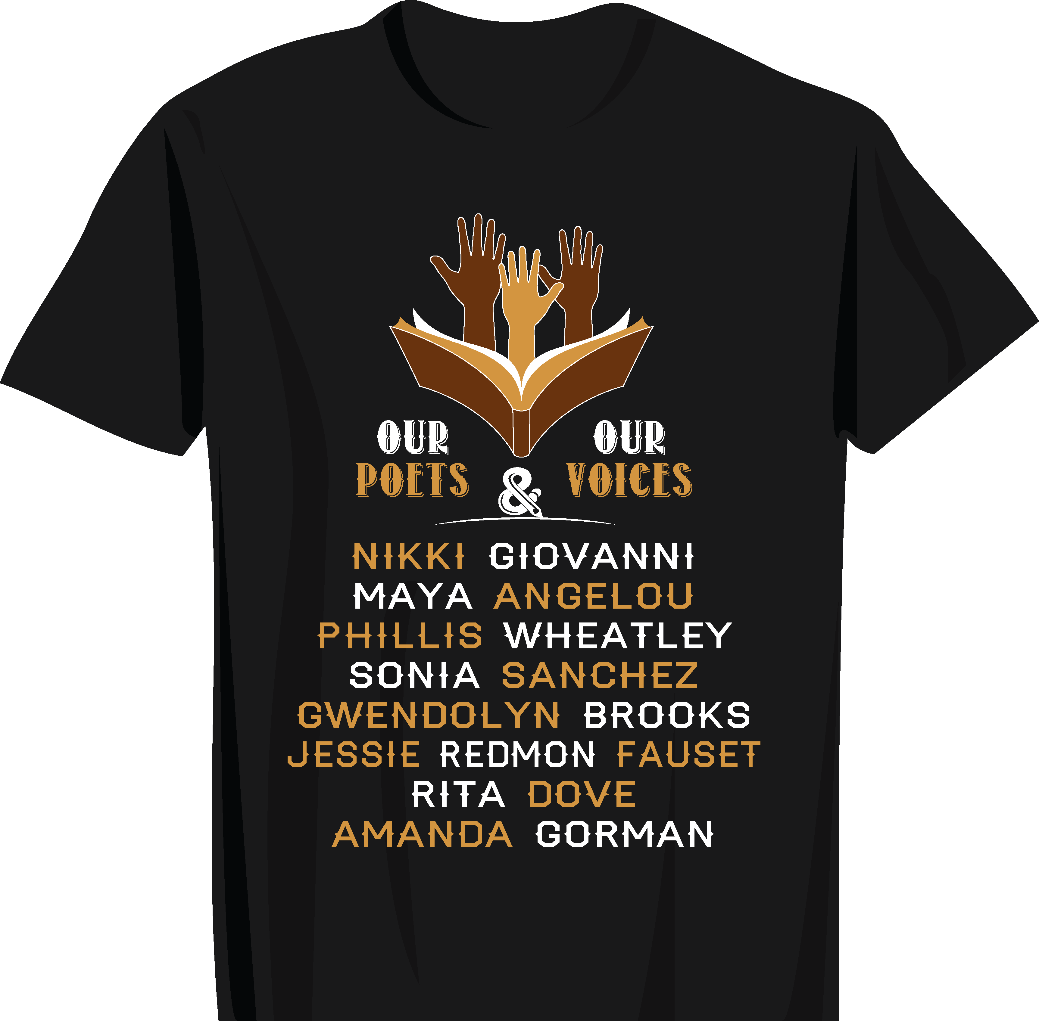 Our Poets/Our Voices T-Shirt - Sizes 2XL to 5XL
